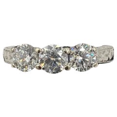 Three Stone Diamond White Gold Engagement Ring