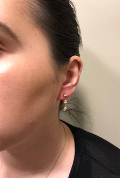 Three-Stone Drop Diamond Earrings