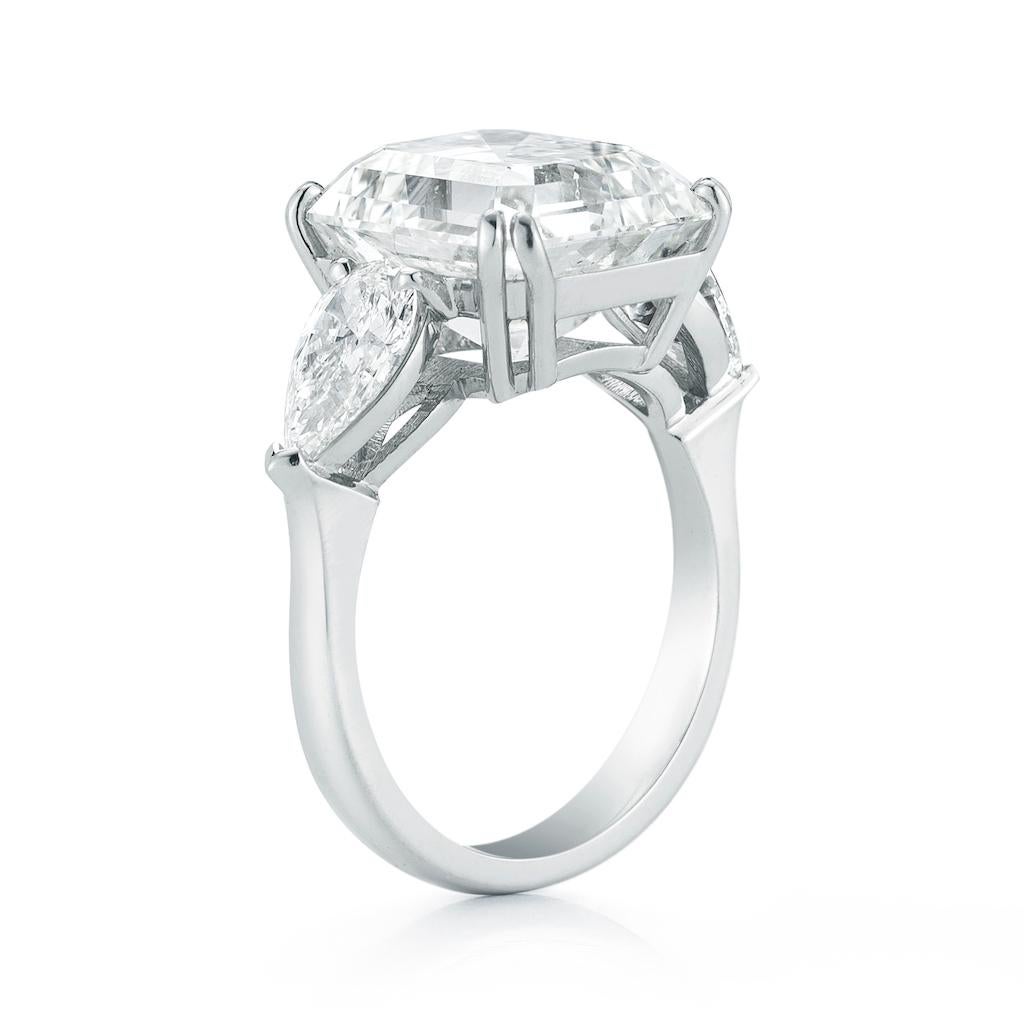 Three Stone Emerald Cut Diamond Engagement Ring K VS1 GIA in Platinum 3.20ct center diamond.

This 3 stone diamond ring features an emerald cut center stone. 

Featured here is a stunning three stone emerald cut engagement ring flanked by stunning