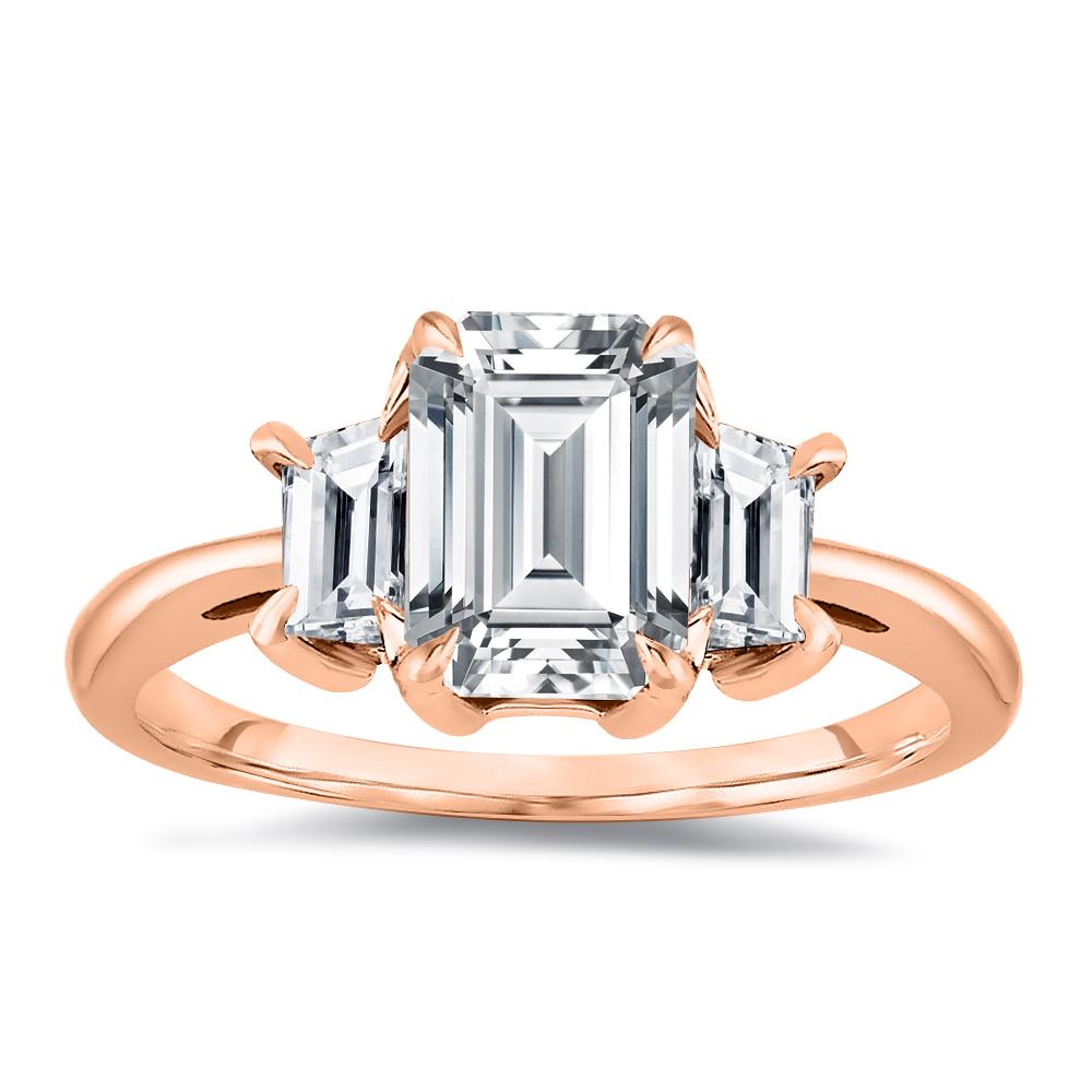 For Sale:  Three Stone Emerald Cut Diamond Ring 1.00 Ct. Tw 3