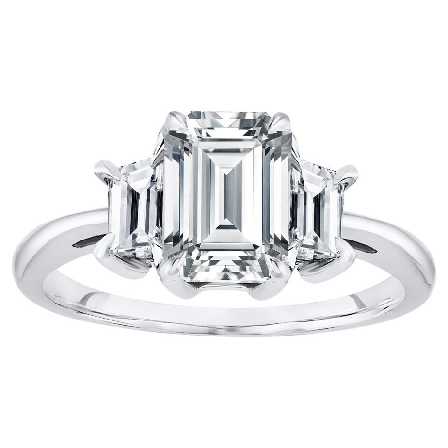 For Sale:  Three Stone Emerald Cut Diamond Ring 1.00 Ct. Tw