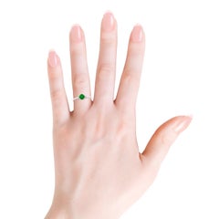 Three Stone Emerald Diamond Engagement Ring 0.51 CTW in Platinum