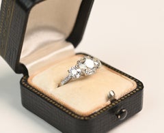 Three Stone Engagement Ring. GIA 2.10ct Cushion Cut Diamond Ring Platinum K VS2