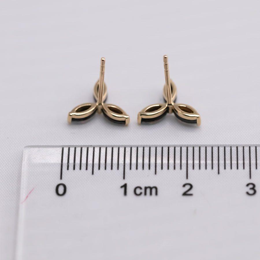 Women's or Men's Three Stone Marquise Doublet Opal Stud Earrings 18K Yellow Gold For Sale