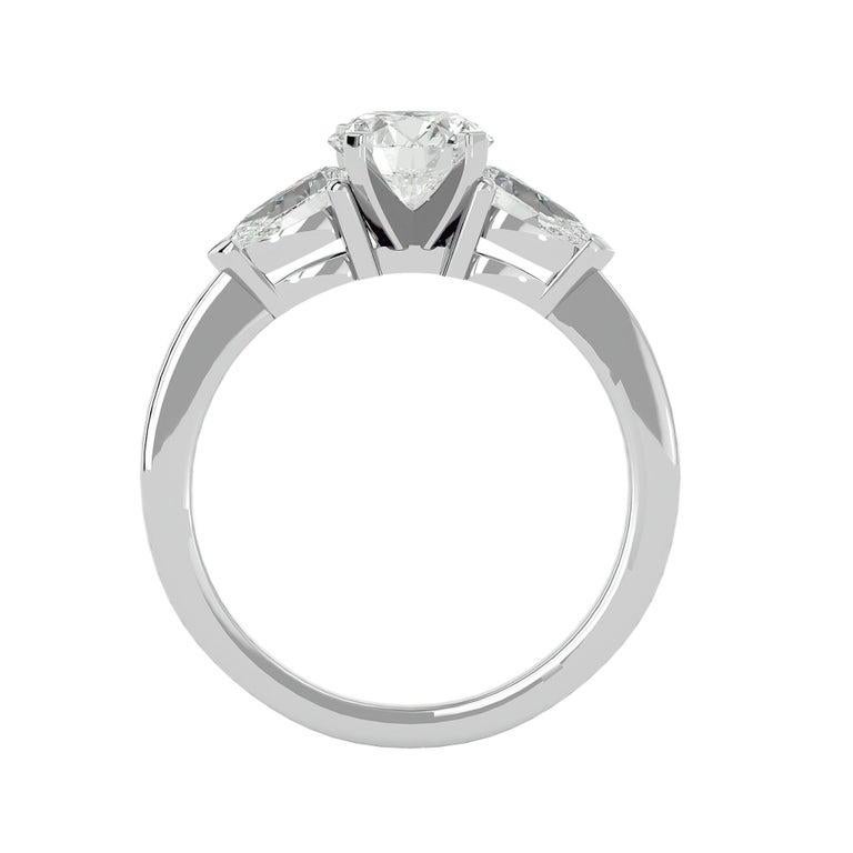 For Sale:  Three Stone Moissanite Engagement Ring Gift for Her Gift in 925 Sterling Silver 11