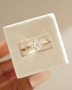 Three Stone Moissanite Ring 925 Sterling Silver Oval Trilogy Ring Unique Gift.