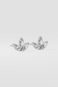 Three Stone Moissanite Studs Earrings 925 Sterling Silver Unique Gift For Women