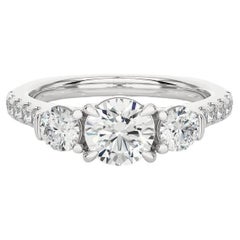 Anello nuziale con tre pietre di moissanite per la mamma, regalo in argento 925