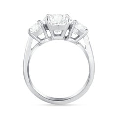 Three Stone Oval Diamond Engagement Ring 1.00 Carat