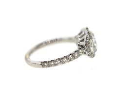 Three Stone Oval Diamond Engagement Ring White Gold