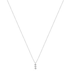 Three-Stone Petite Round Diamond Necklace Pendant 0.15 Carat