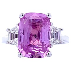Three Stone Pink Sapphire Ring #17902