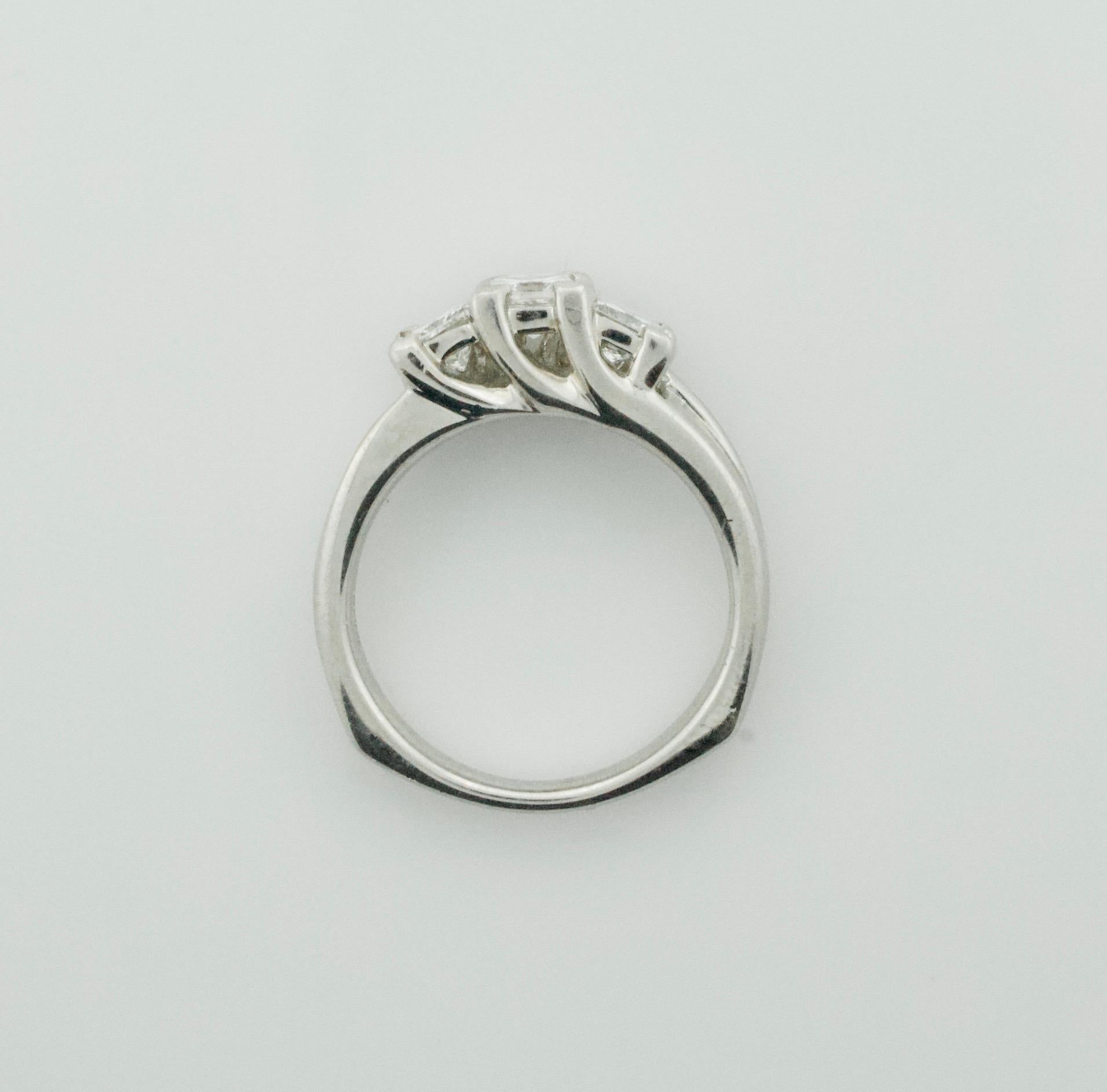 Three Stone Platinum Diamond Wedding Ring 