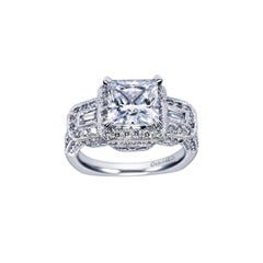Three Stone Princess Cut Diamond Engagement Ring