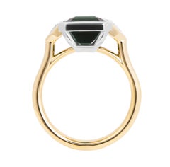 Three stone ring in Platinum and 18K YG with 5.17ct Tourmaline