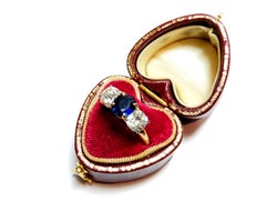 Three Stone Sapphire and Diamond Ring