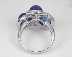Three Stone Tanzanite & Diamond Cocktail Ring 9.07tcw Three Stone Anniversary