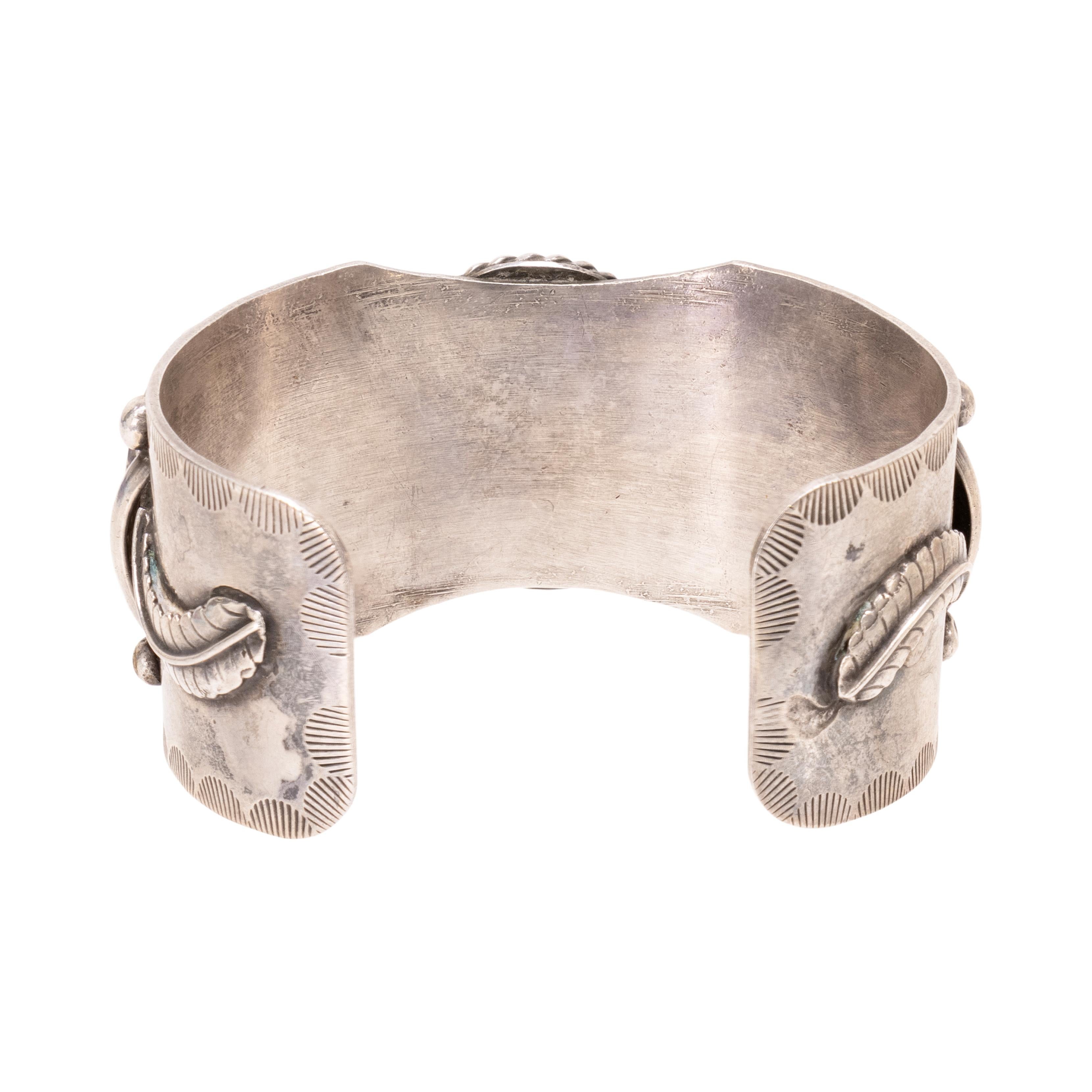 Taglio misto Bracciale a tre pietre di turchese e argento sterling in vendita