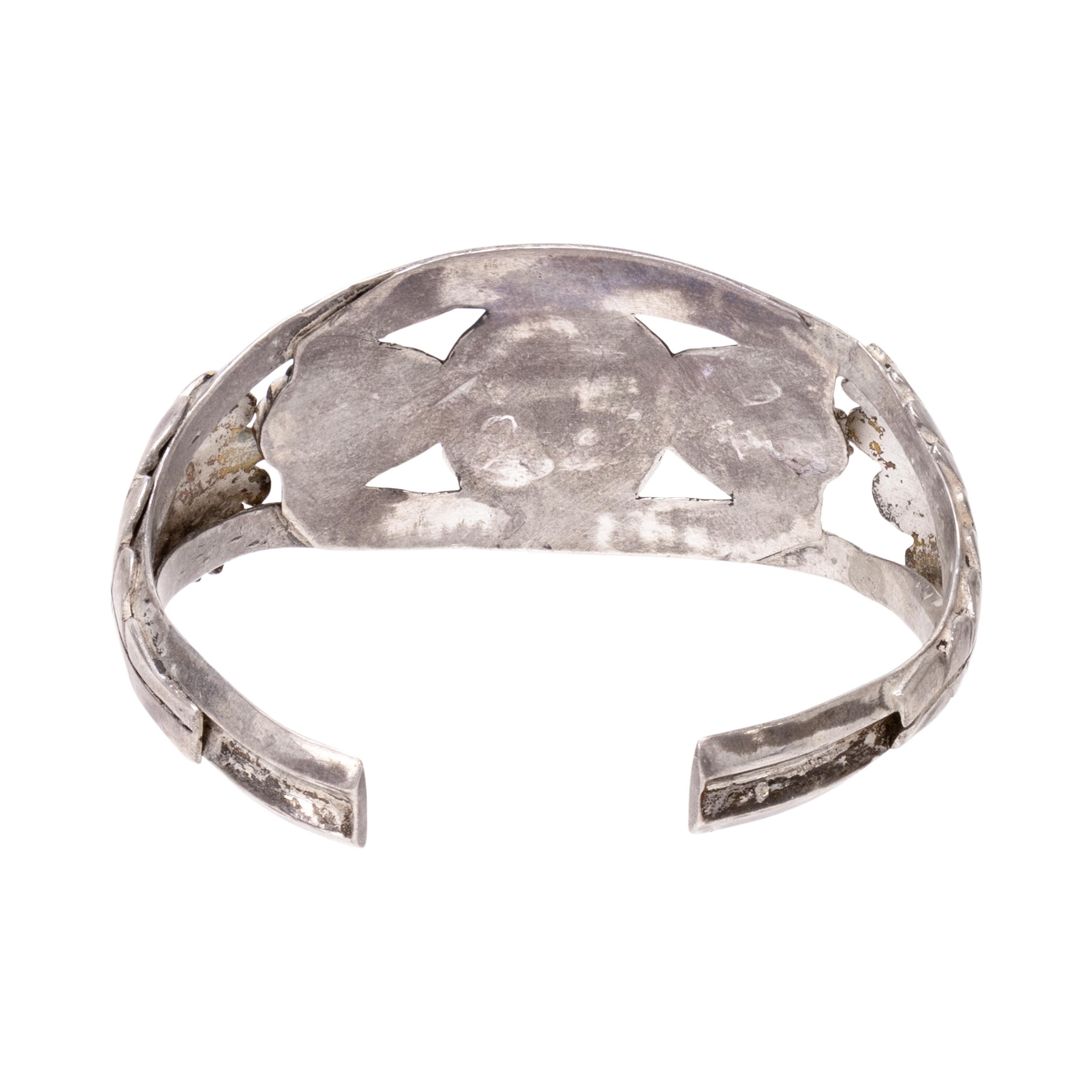 Bracciale a tre pietre di turchese e argento sterling In condizioni buone in vendita a Coeur d Alene, ID