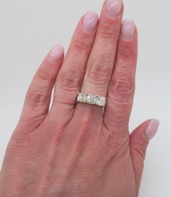 Three Stone Vintage Diamond Ring with 2.32CTW of Old Mine Cut Diamonds
