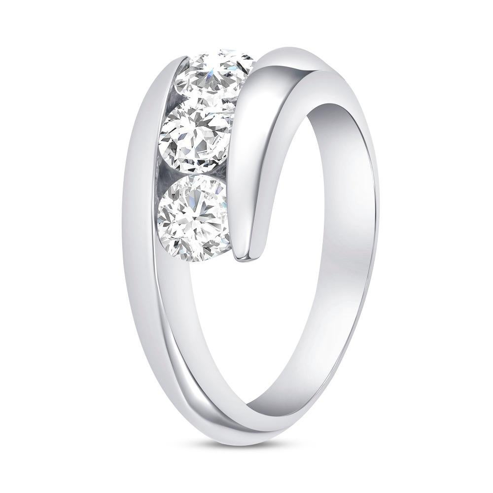 Im Angebot: Dreistein-Diamantband für Damen 0,65 Karat () 2