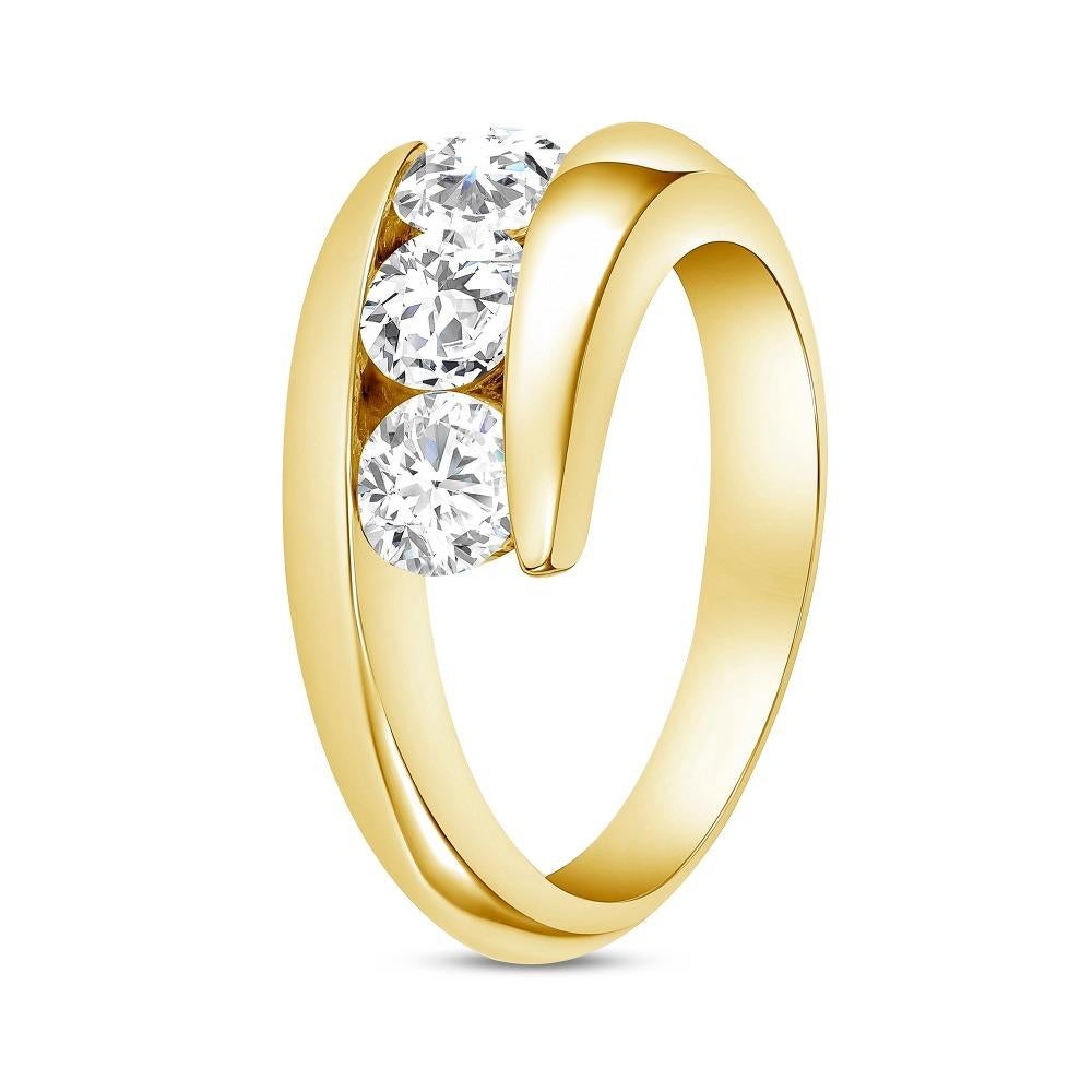 Im Angebot: Dreistein-Diamantband für Damen 0,65 Karat () 4