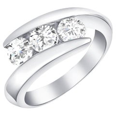 Three Stone Women's Diamond Band 0.65 Carats