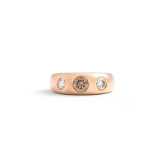 Three Stones Diamond Gold 18k Ring