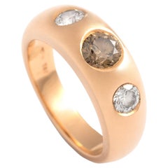 Antique Three Stones Diamond Gold 18k Ring