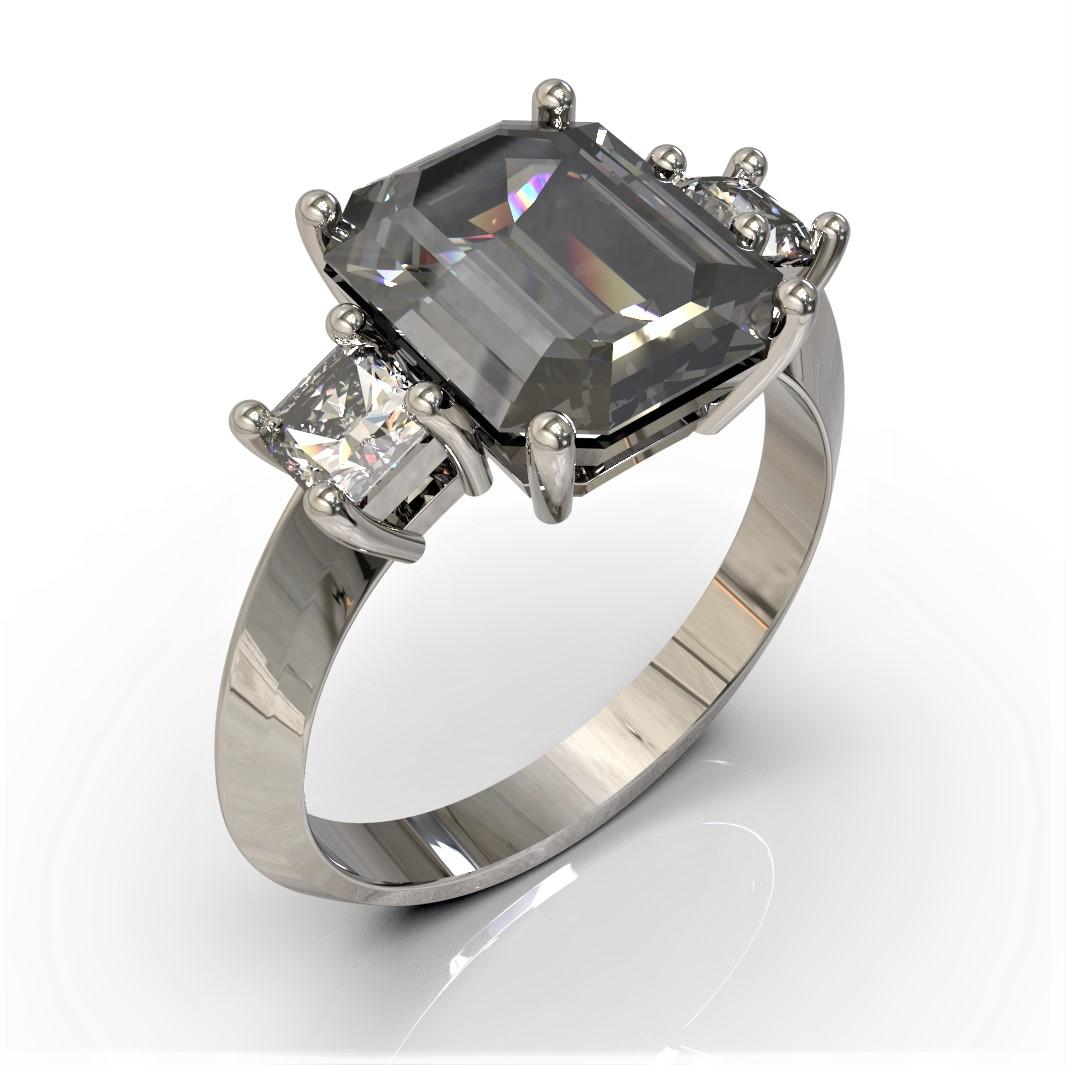 Natural Grey spinel Ring

Beautiful and understated, this platinum ring is set with an attractive emerald cut untreated grey spinel with a finest square emerald cut diamond on either side.


1  x  spinel : Grey- color,  Eye Clean 3.97 carat Cut