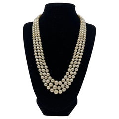 Three Strand Graduated Pearl Necklace