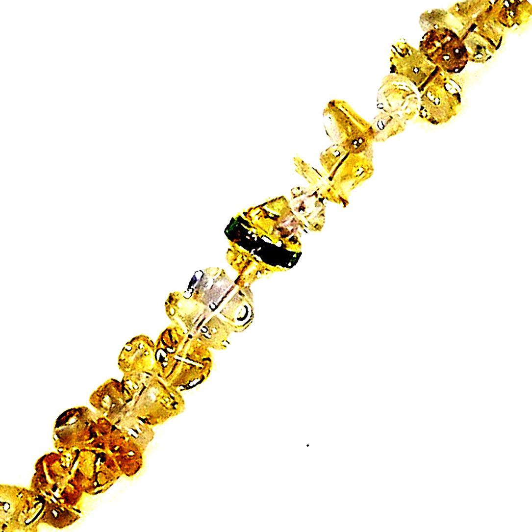 Artisan AJD 18 Inch Three-Strand Necklace of Citrine with Crystal Rondelles 