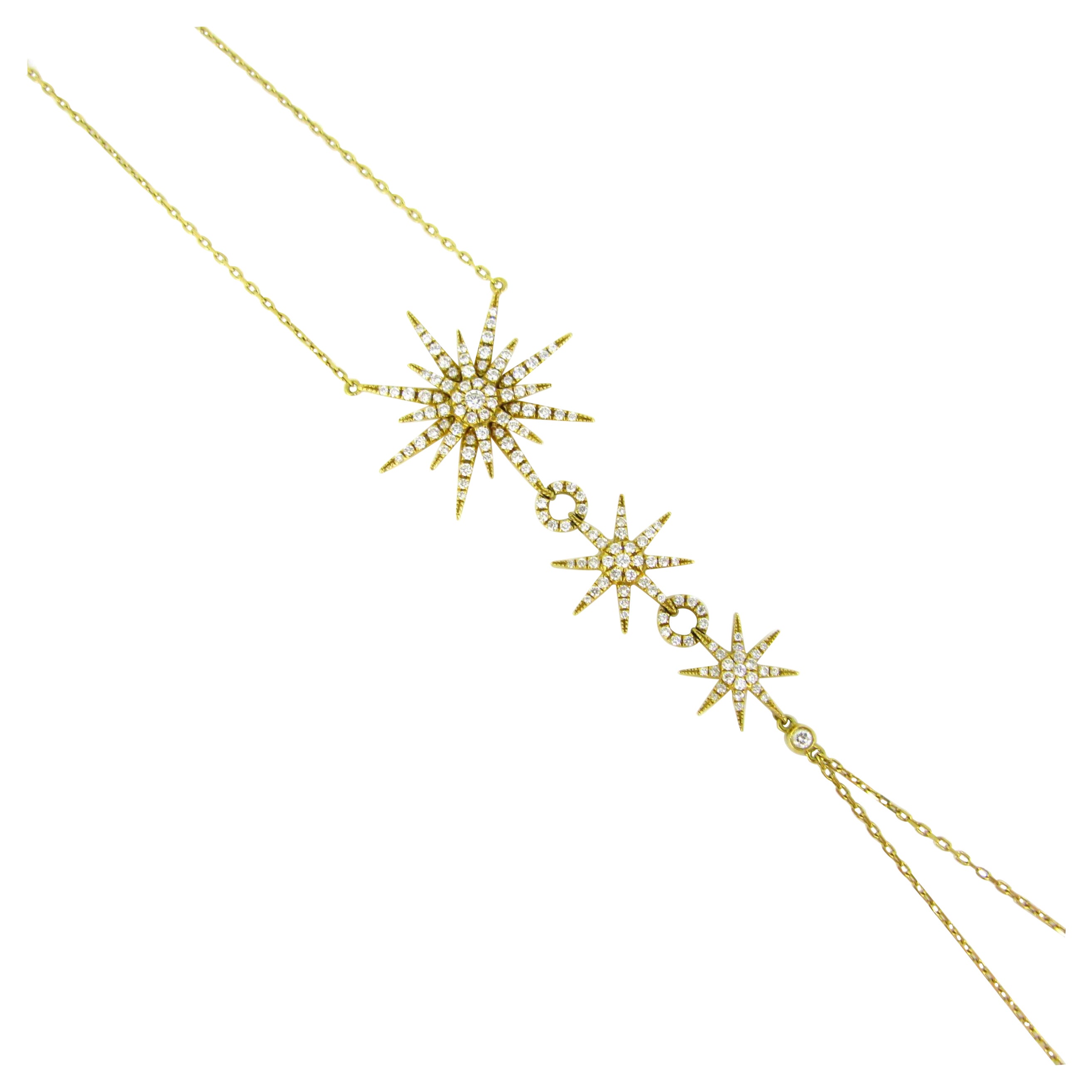 Bracelet à chaîne DJULA en or jaune 18 carats avec diamants de la collection Three Suns