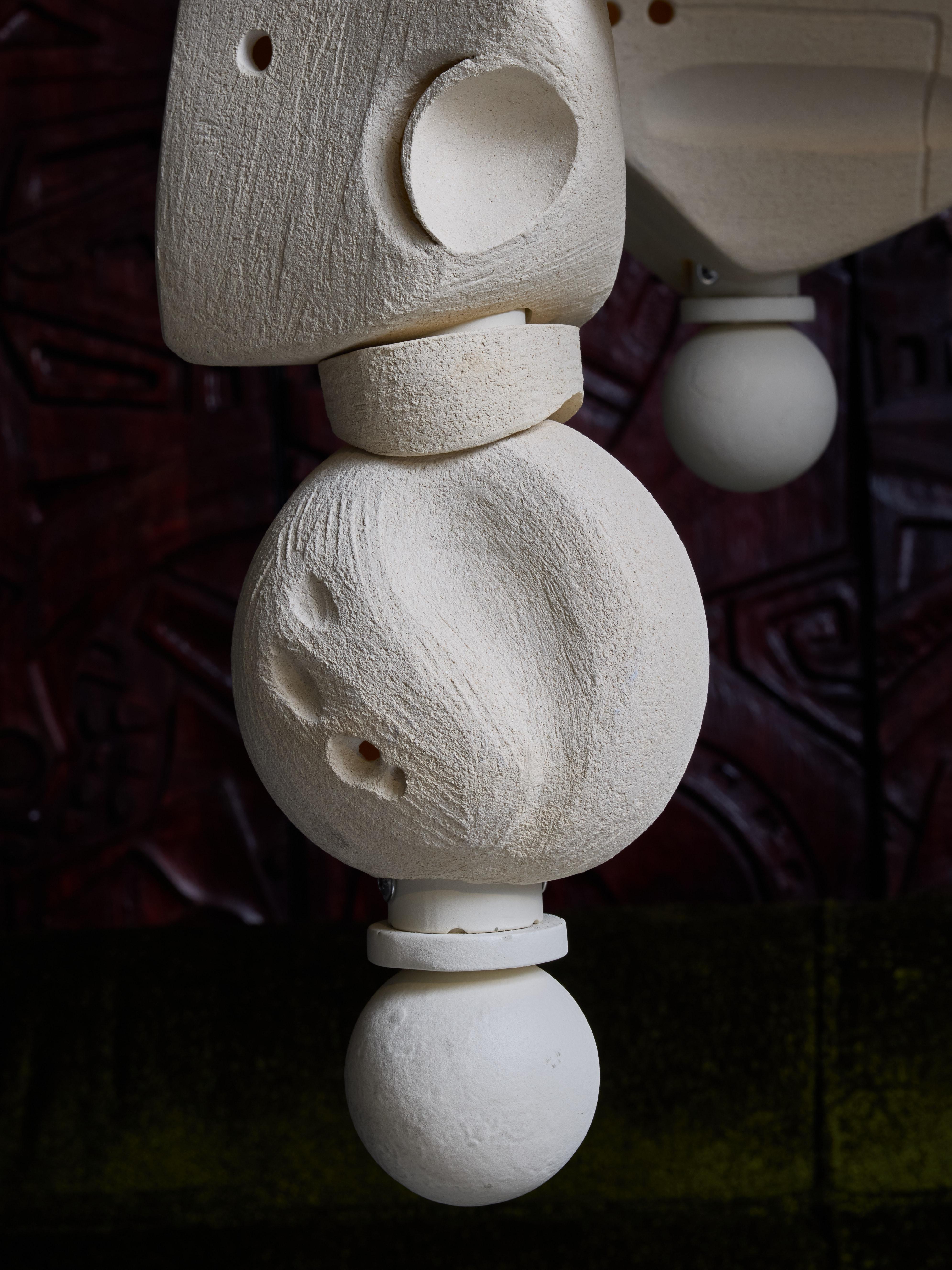 French Three Suspended Totems Fixture by Olivia Cognet For Sale