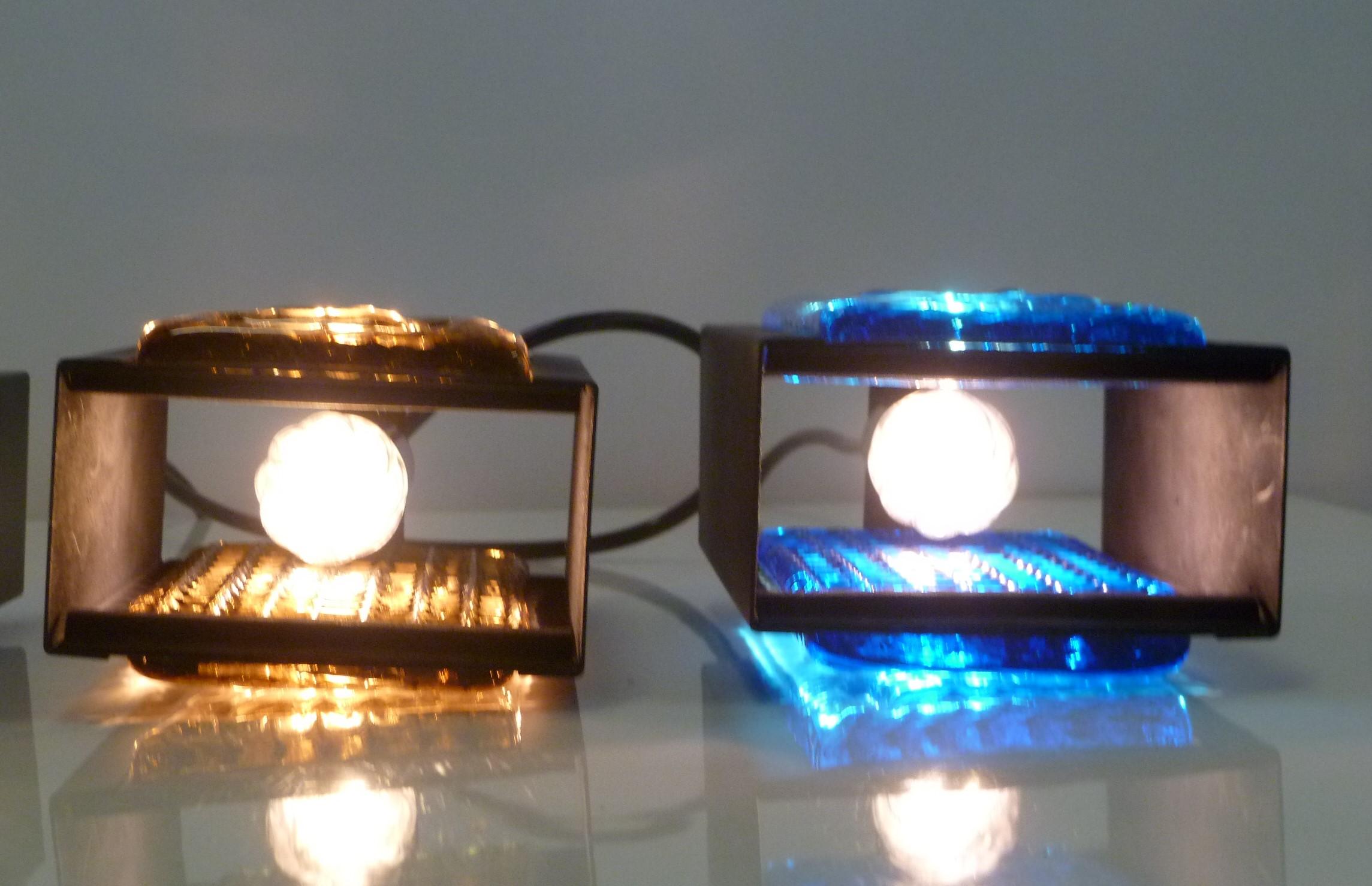 Three Swedish Modern Erik Hoglund Style Thick Glass Pendant Lights. 1960s For Sale 2