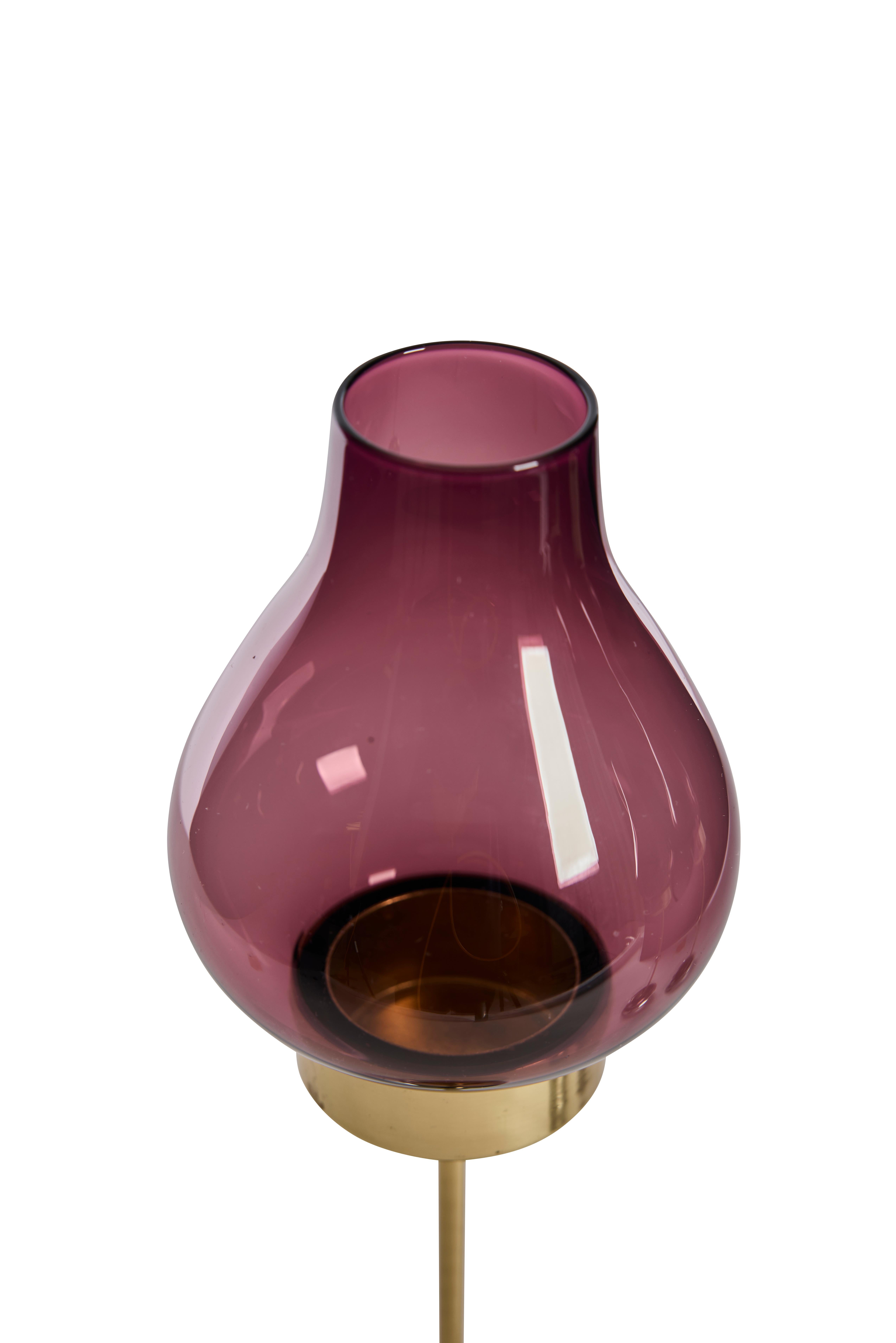 Tre portacandele svedesi moderni in viola di Gunnar Ander per Ystad-Metall, anni '50 In condizioni buone a Göteborg, SE