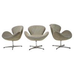Three Swivel Lounge Armchairs in the style of Arne Jacobsen, 1990s