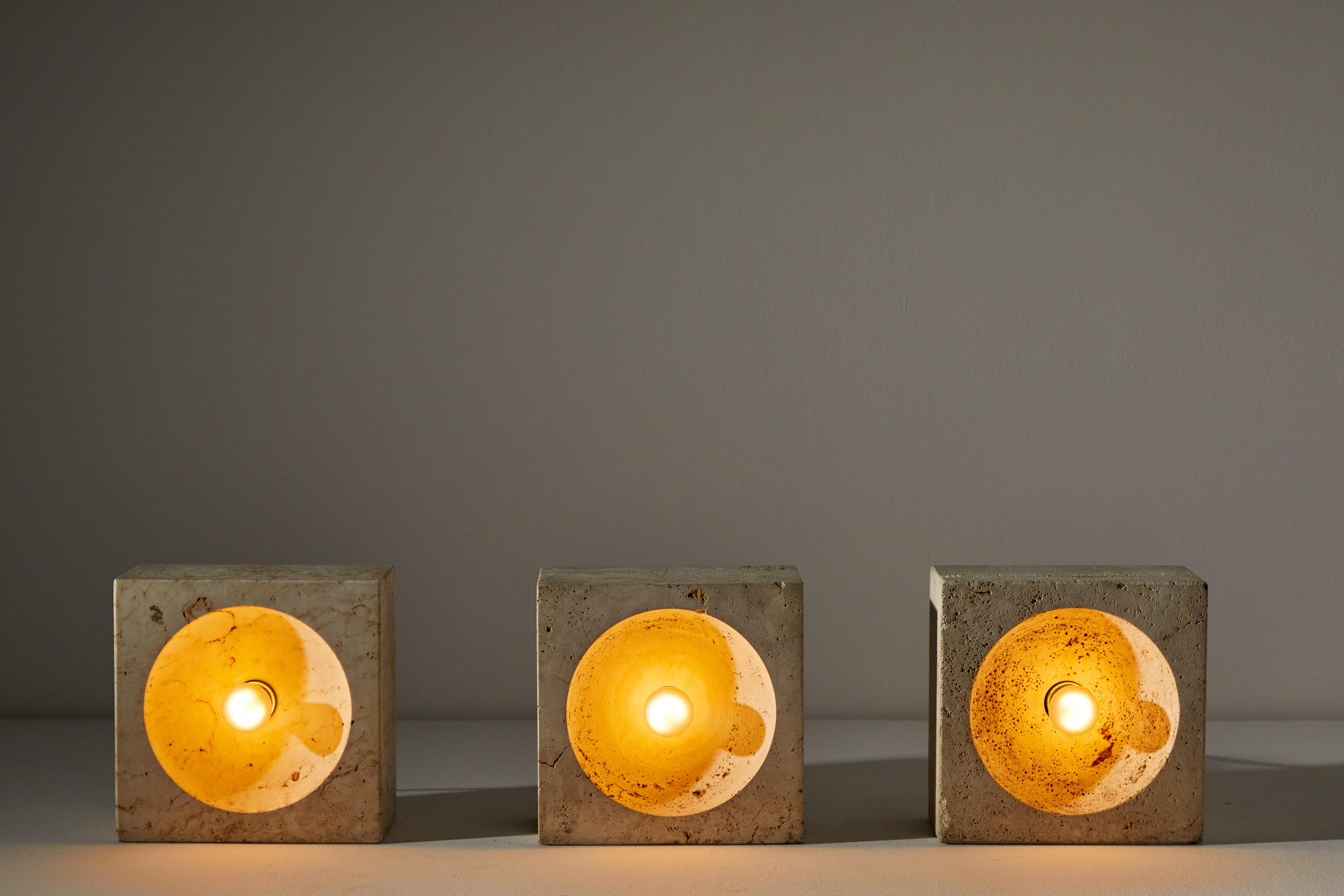 Travertine 'Zero' Table Lamp by Giuliano Cesari for Nucleo Sormani For Sale