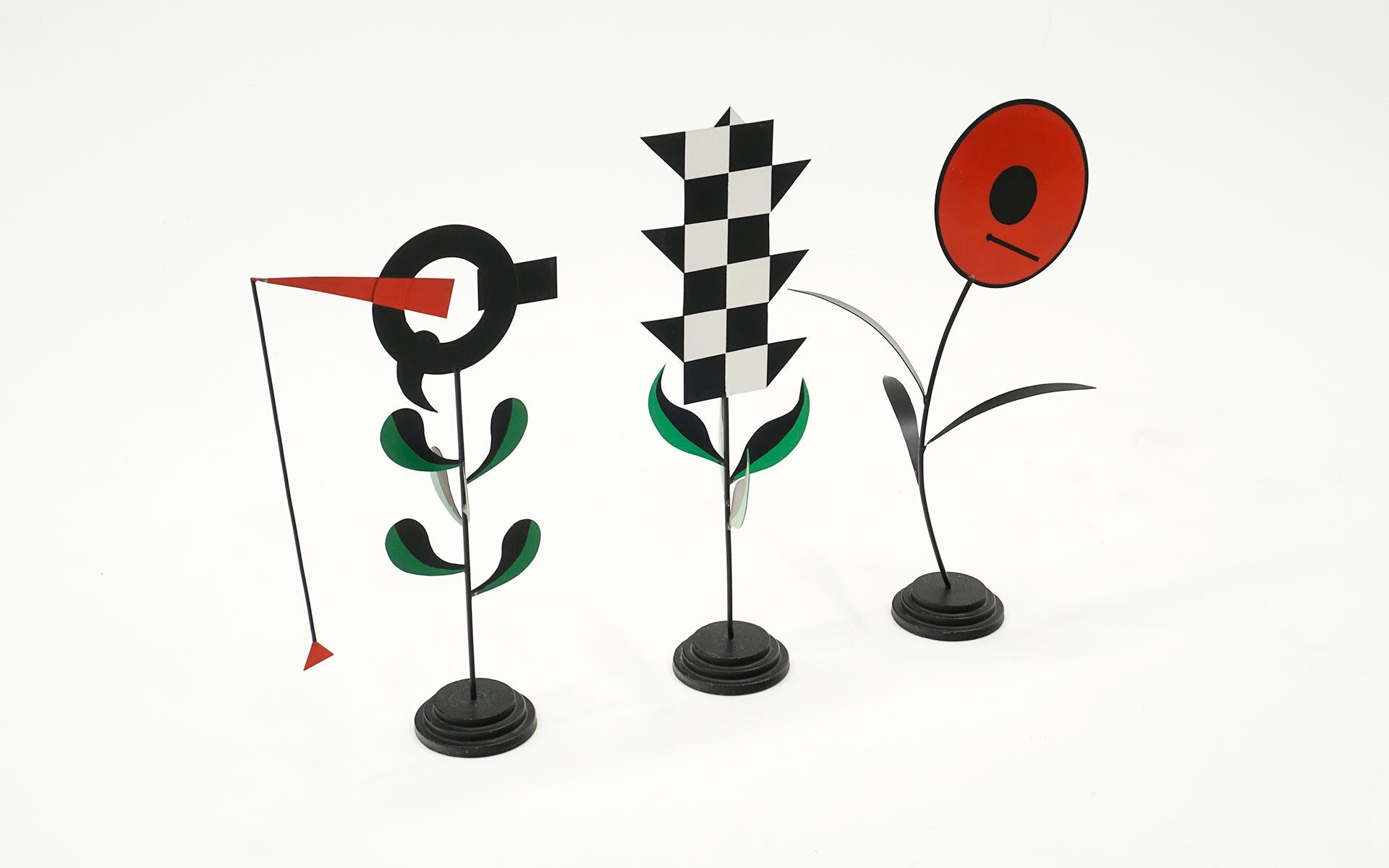 Mid-Century Modern Three Table Top Sculptures by Gherardo Frassa.  Titled 