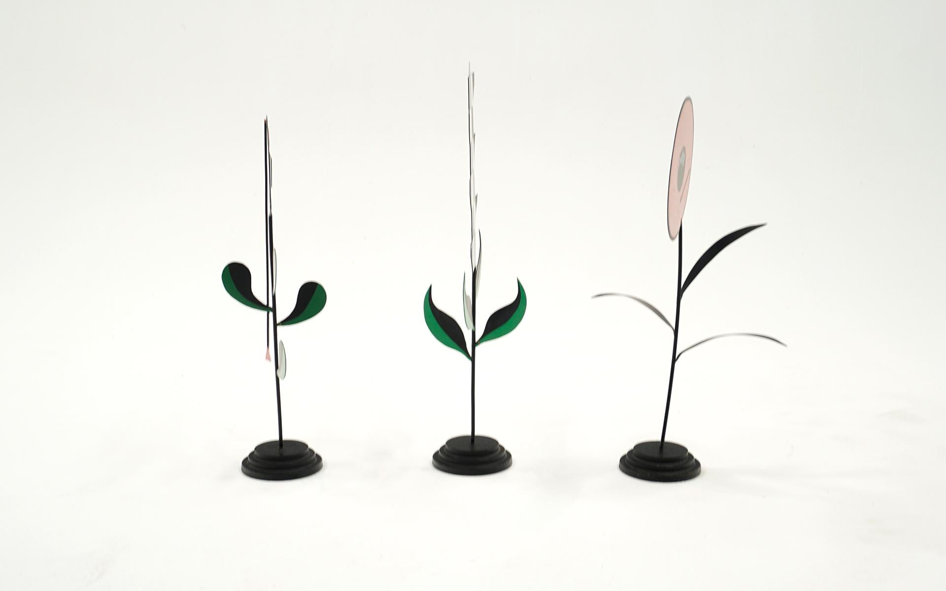 Enameled Three Table Top Sculptures by Gherardo Frassa.  Titled 
