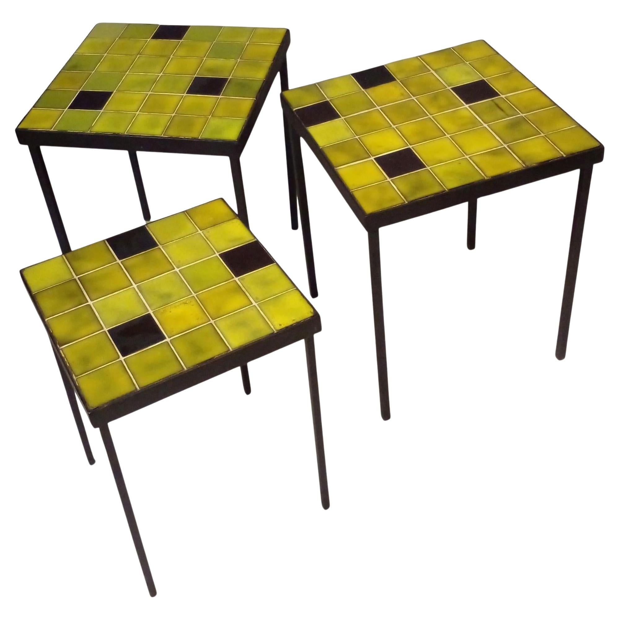 Trois tables d'appoint par Mado Jolain & René Legrand, France, vers 1960 en vente