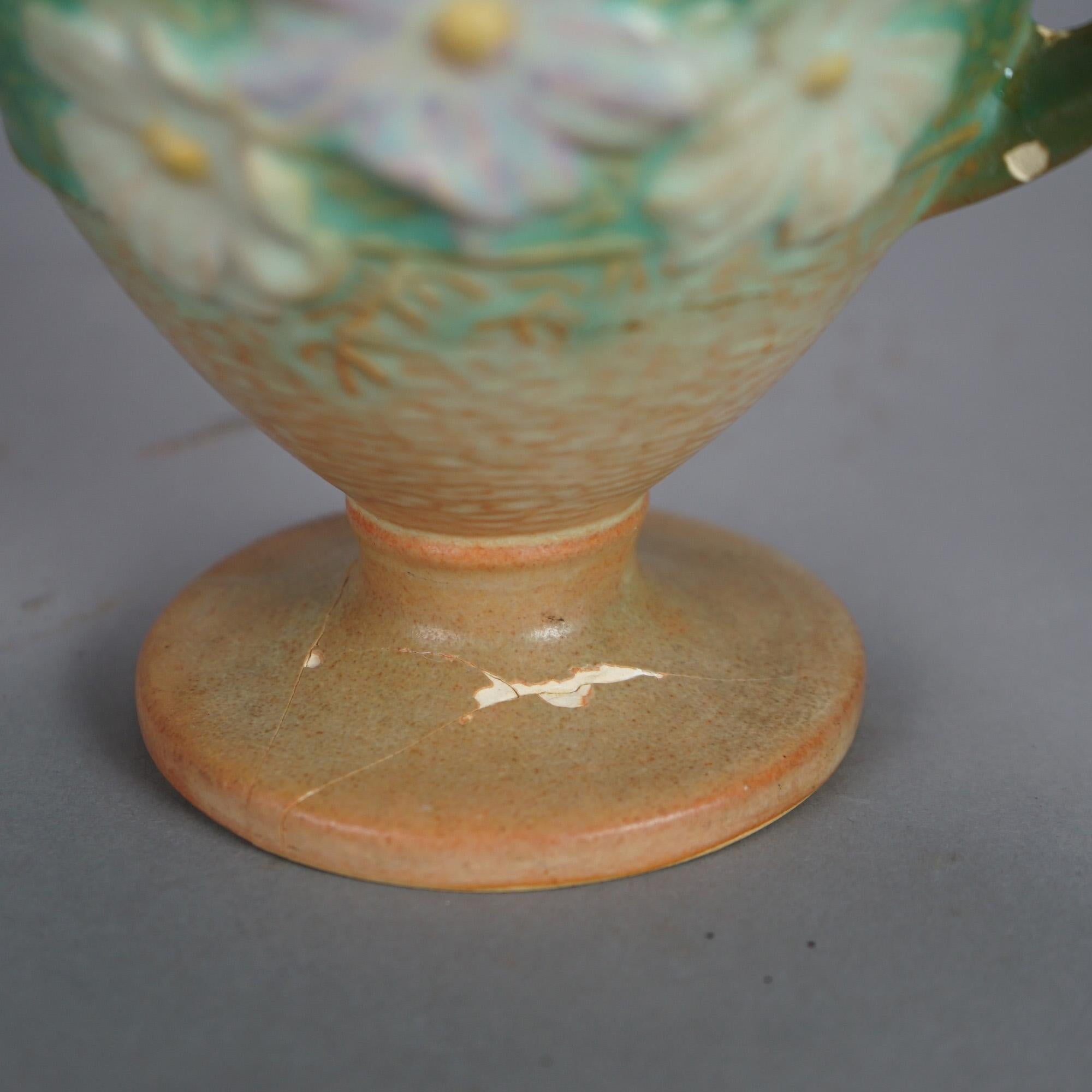 Three Tan Roseville Art Pottery with Cosmos Pattern Mid 20thC 1