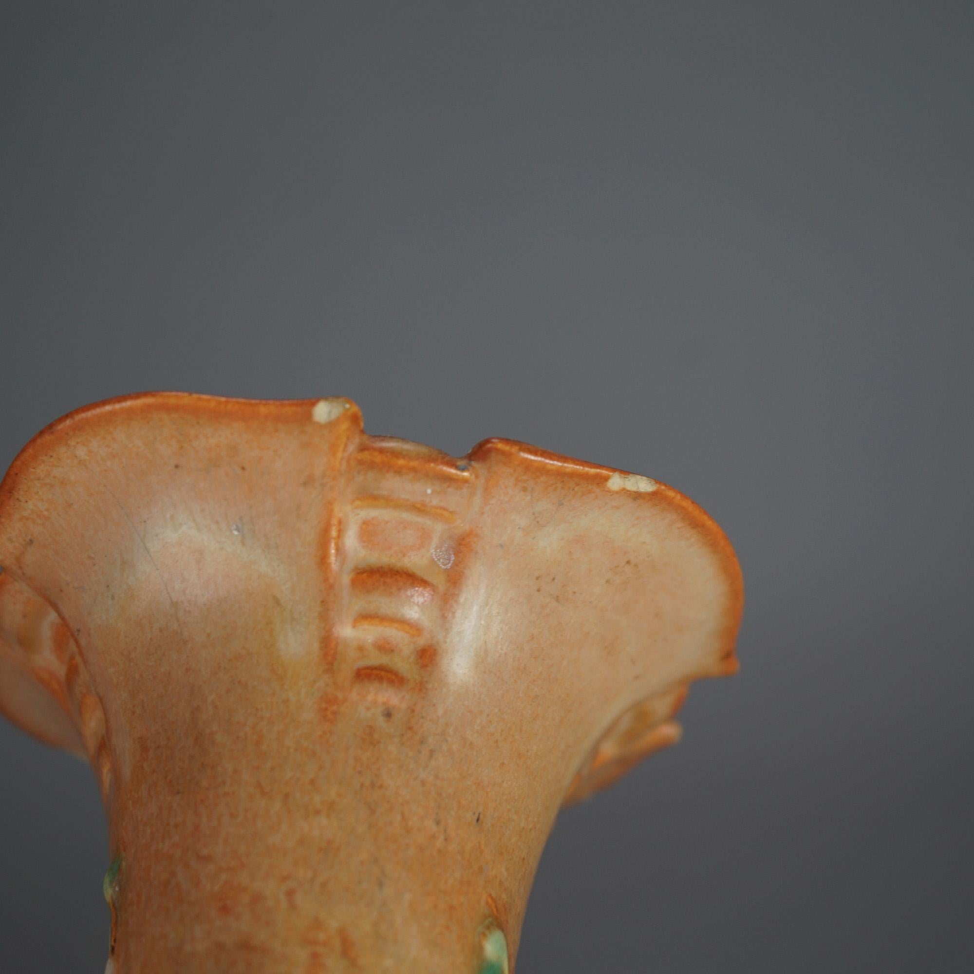 Three Tan Roseville Art Pottery with Cosmos Pattern Mid 20thC 3