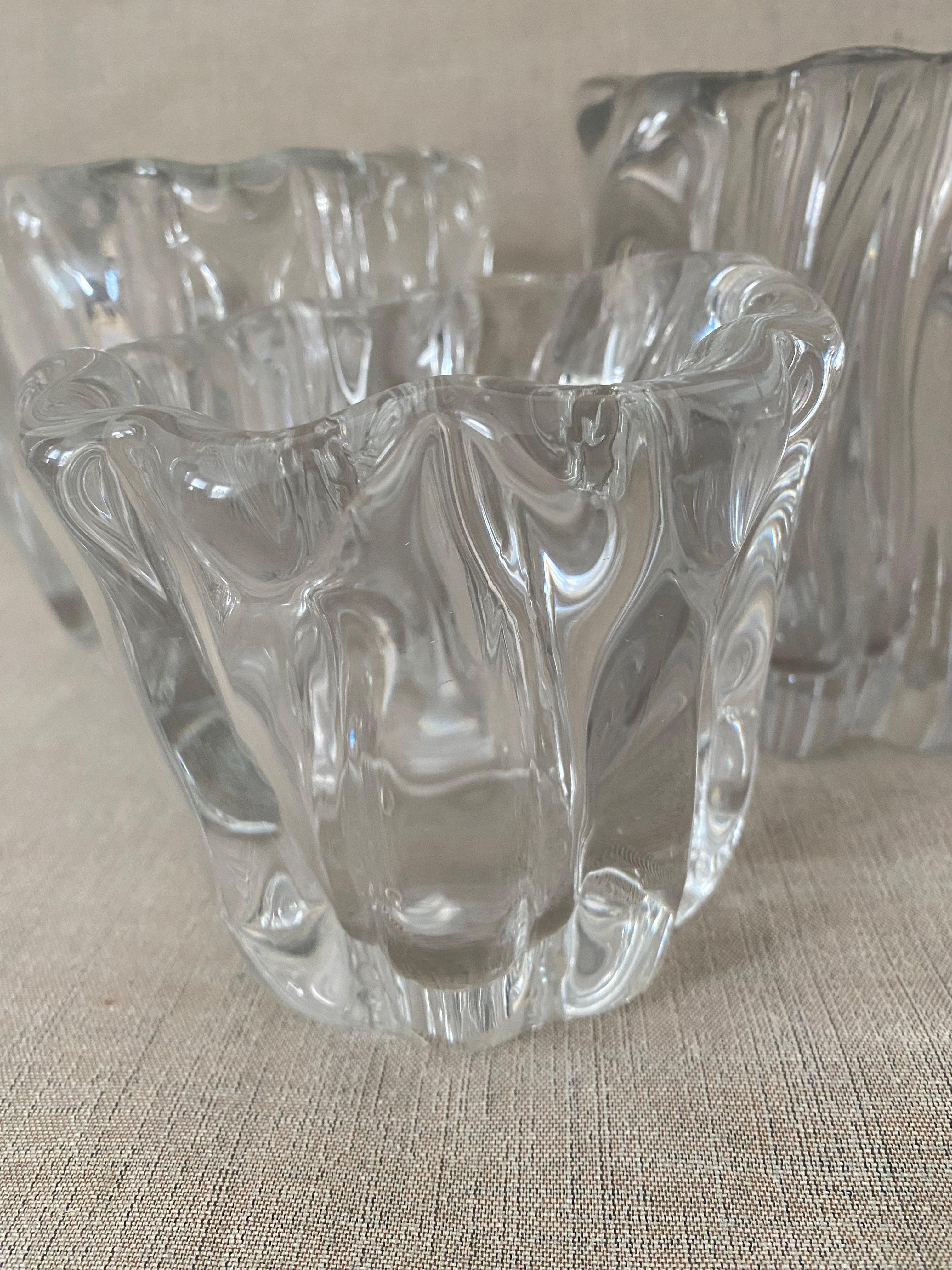 Finnish three Tapio Wirkkala Tree Stump Kalvolan Kantos glass vases Iittala Finland For Sale