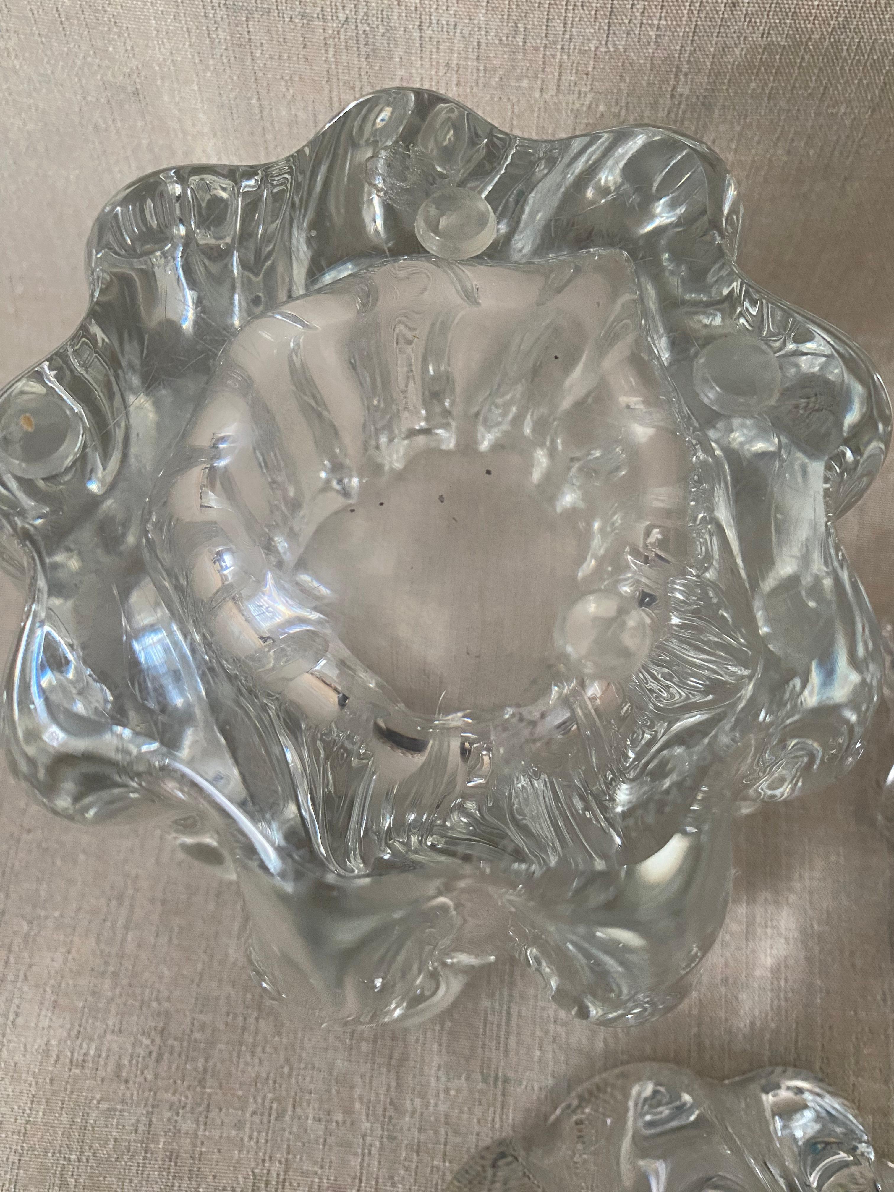 XX secolo tre vasi in vetro Tapio Wirkkala Tree Stump Kalvolan Kantos Iittala Finlandia in vendita