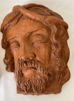 Tres Sulturas de Terracota Vallauris Cara de Jesús 1985
