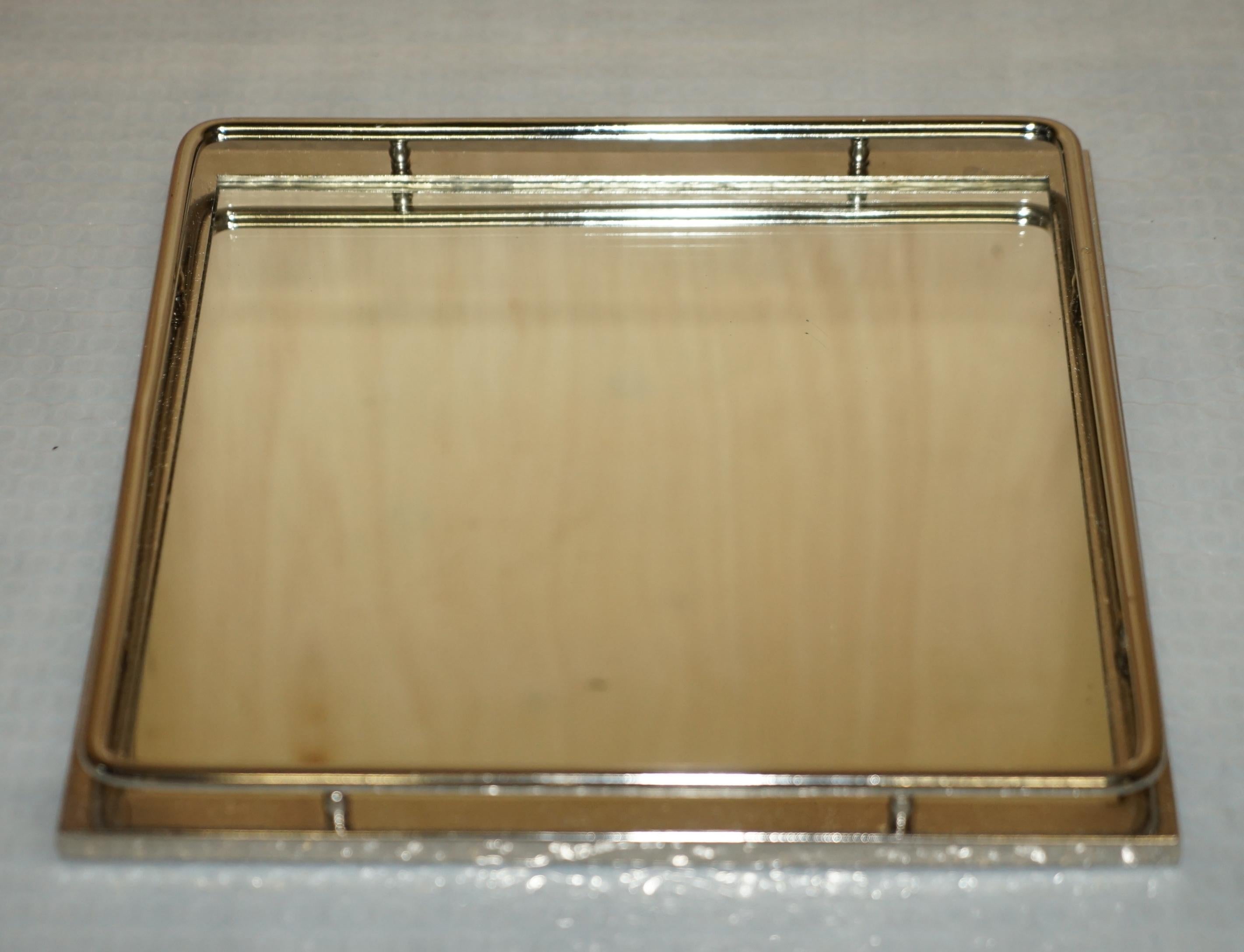 Three the White Company Mirrored Top Serving Trays for Food & Drinks For Sale 8