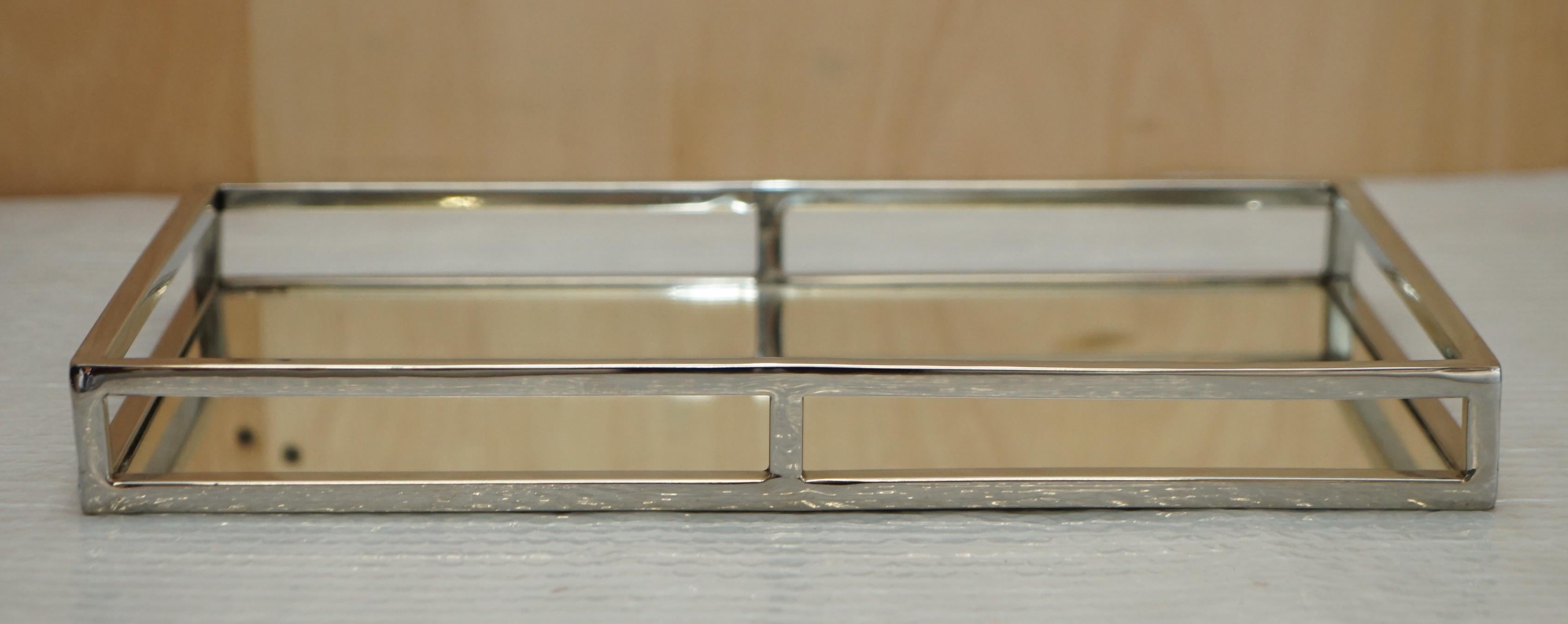 20th Century Three the White Company Mirrored Top Serving Trays for Food & Drinks For Sale