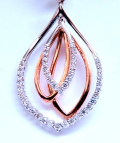 Three Tier 2.10ct Natural Round Diamond Dangle Earrings 14kt Gold 12378