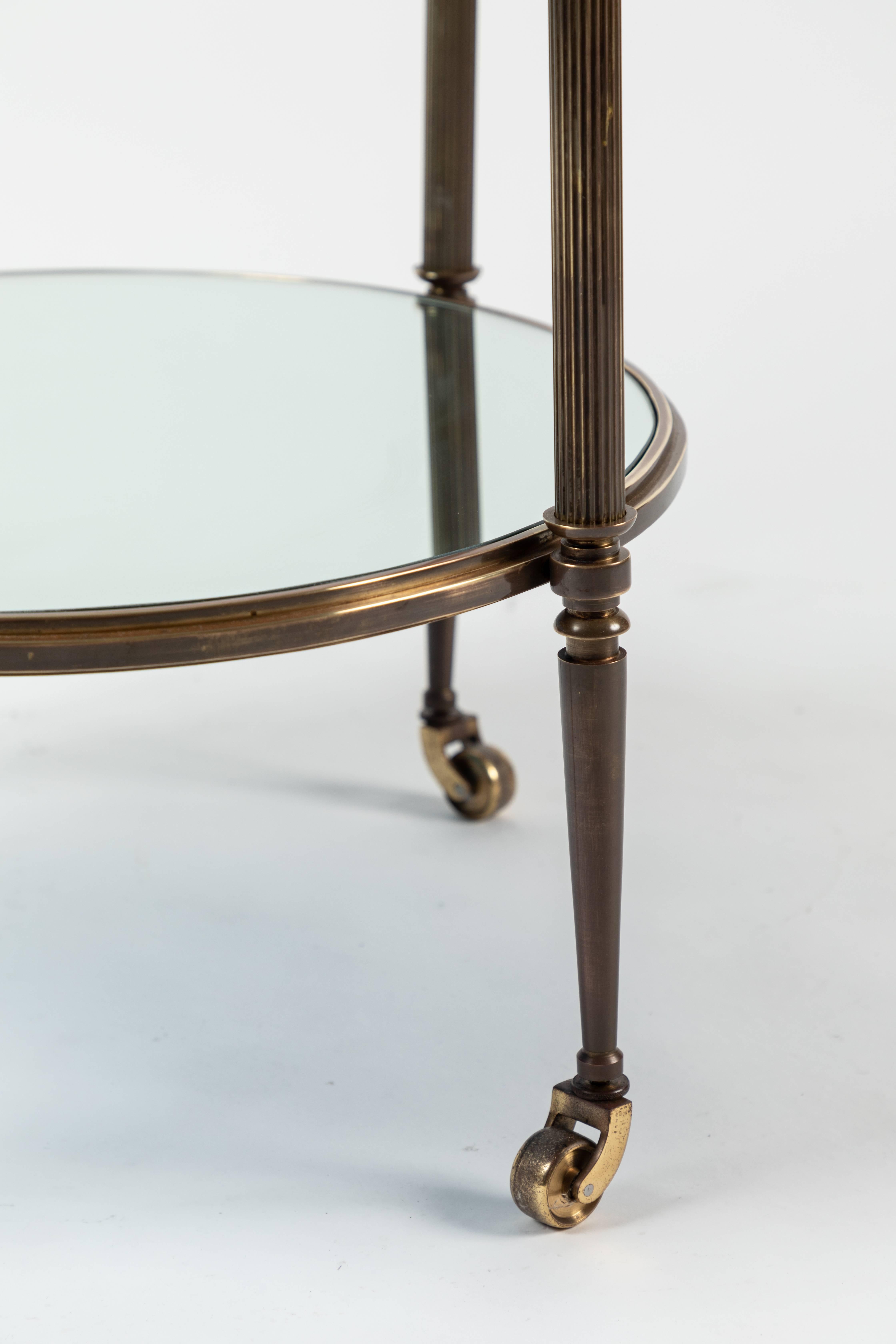 Three-Tier Brass and Glass Drinks Trolley 3